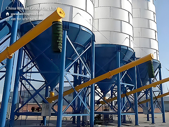 HZS25 Concrete Batching Plant cement supply system with screw conveyor